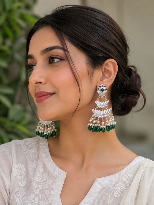 Mrinalini Dangler Brass and Stone Earrings