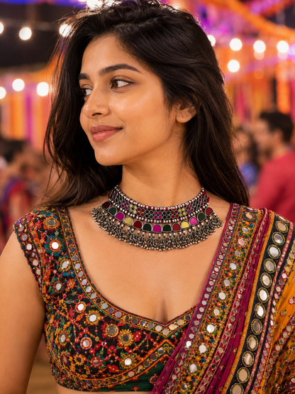 Simara Multicoloured Glass Necklace