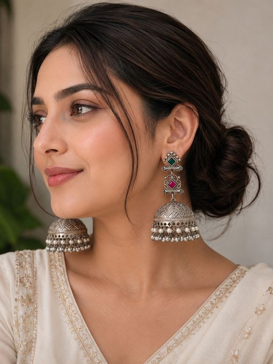 Somali Brass and Stone Earrings