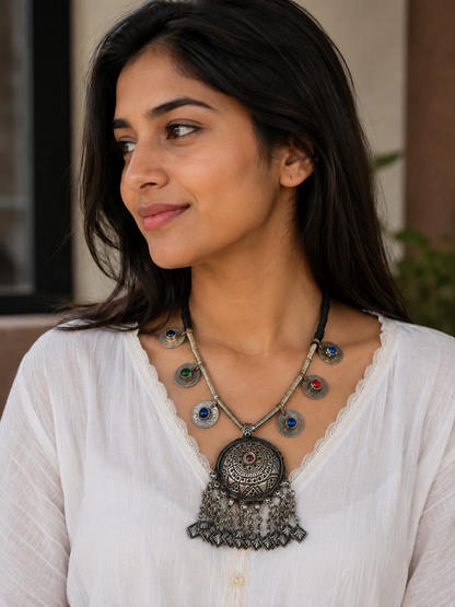 Afghani Big Pendant Necklace