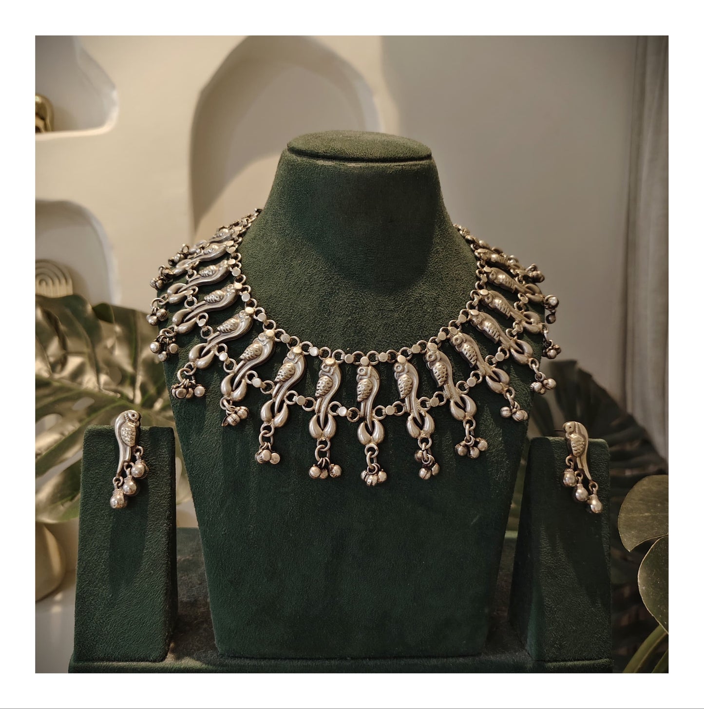 Sunehra bird Brass Necklace Set