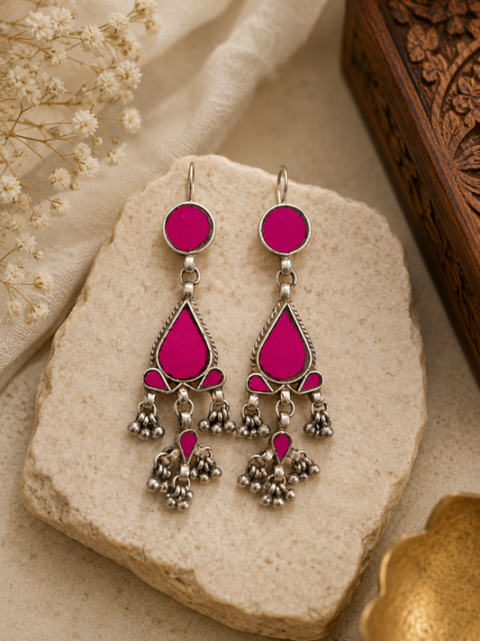 Shanara Pink Glass Earrings