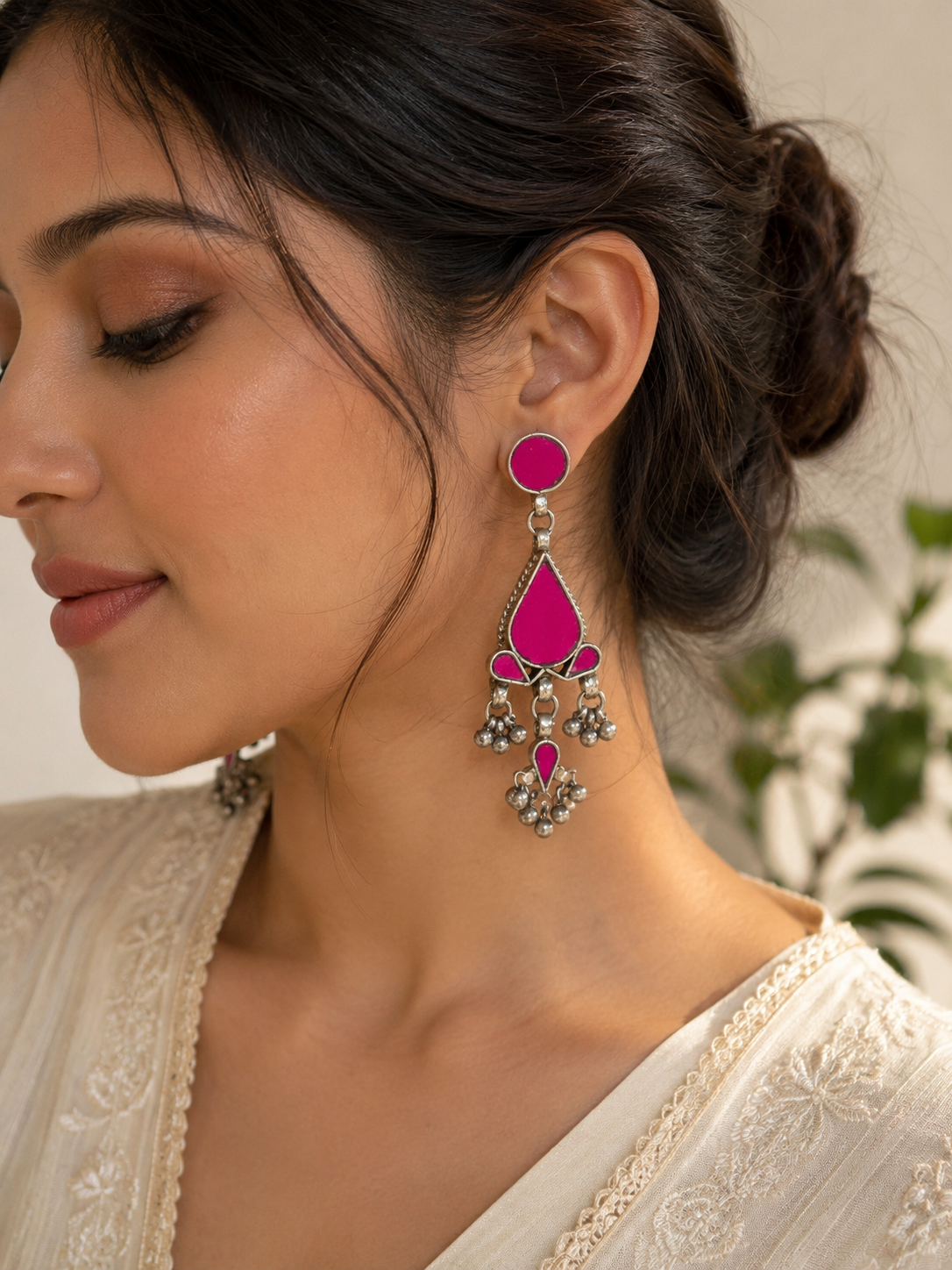 Shanara Pink Glass Earrings