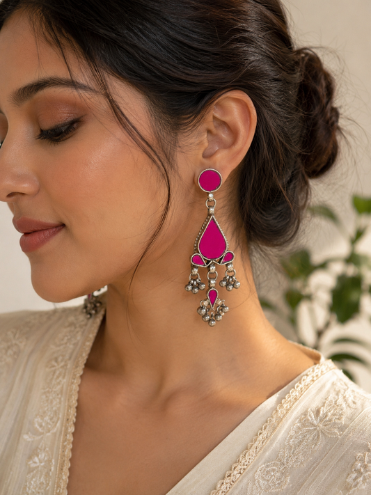 Shanara Pink Glass Earrings