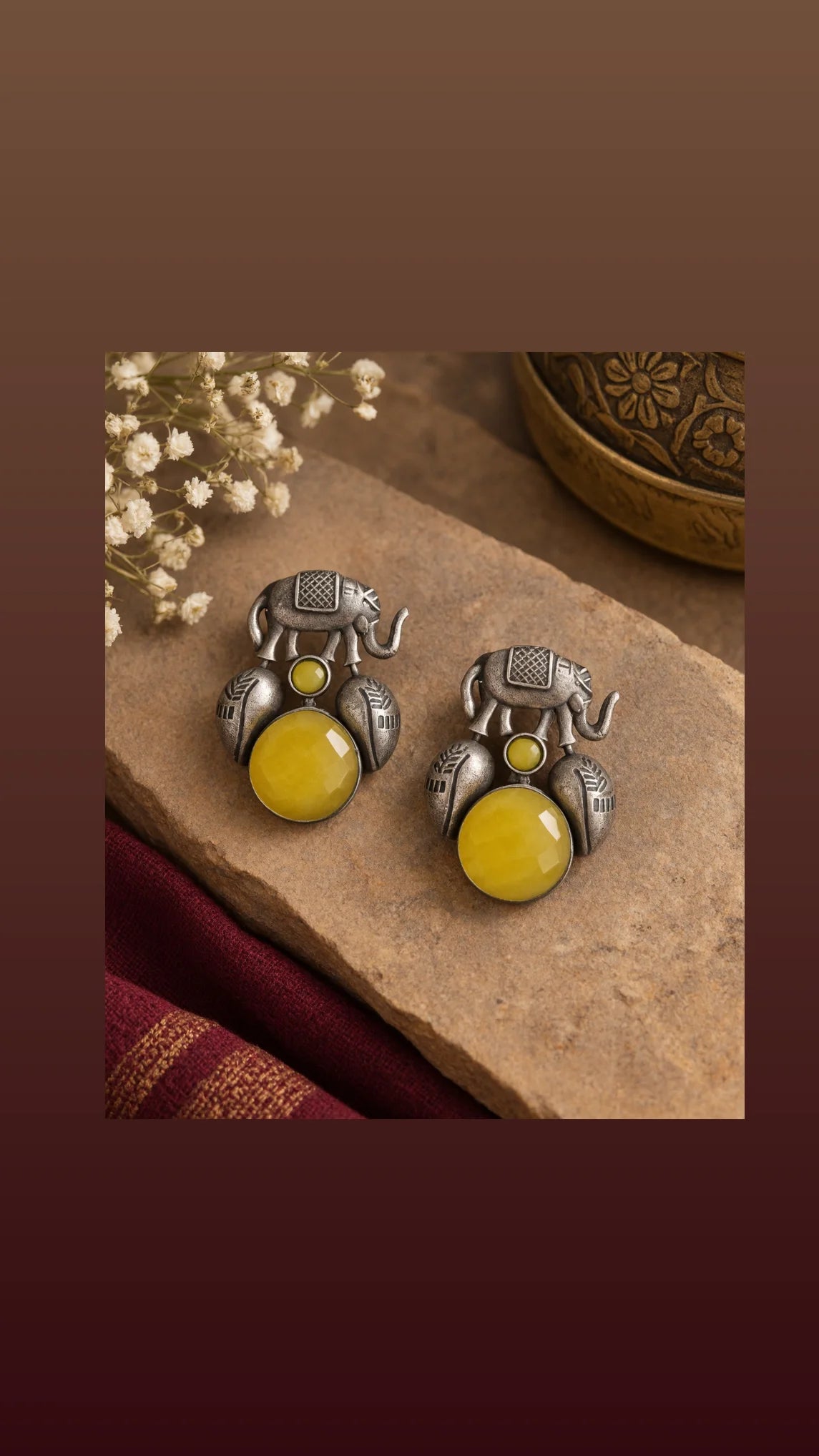 Gaj stone studs earrings