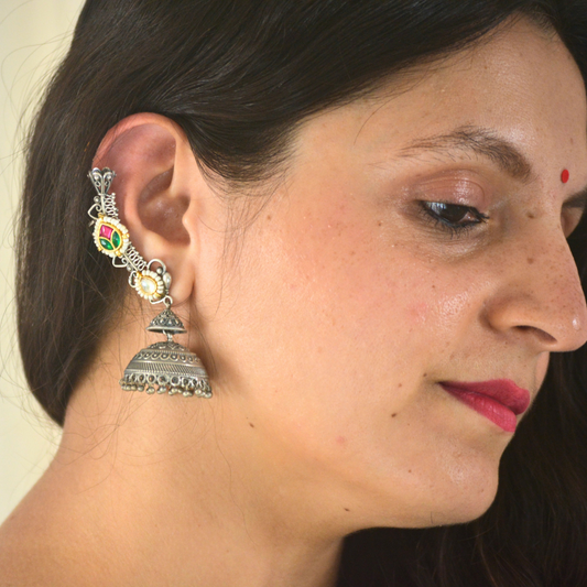 Komal Designer Earrings with Earcuffs -Comes in a Pair