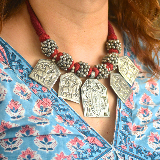 Maharani Goddess Exclusive Thread Brass Necklace