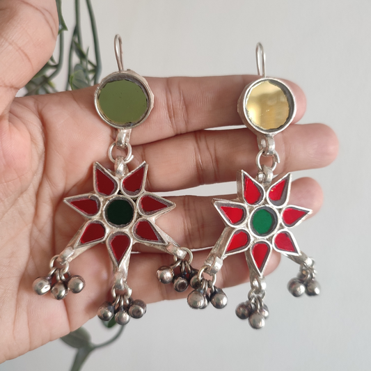 Rachna Glass Glossy Red Earrings
