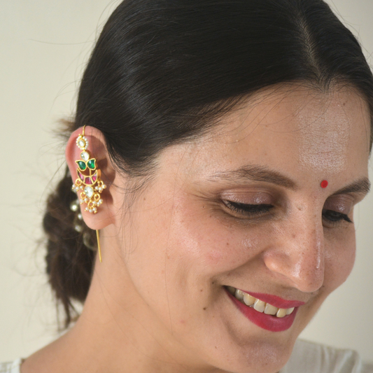 Simaya Designer Earcuffs Pachi Kundan - (2 Pieces Comes in Pair)