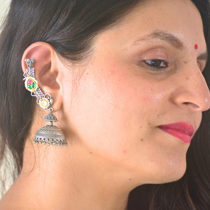 Komal Designer Earrings with Earcuffs -Comes in a Pair