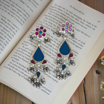 Ragini Long Heavy Glass Earrings