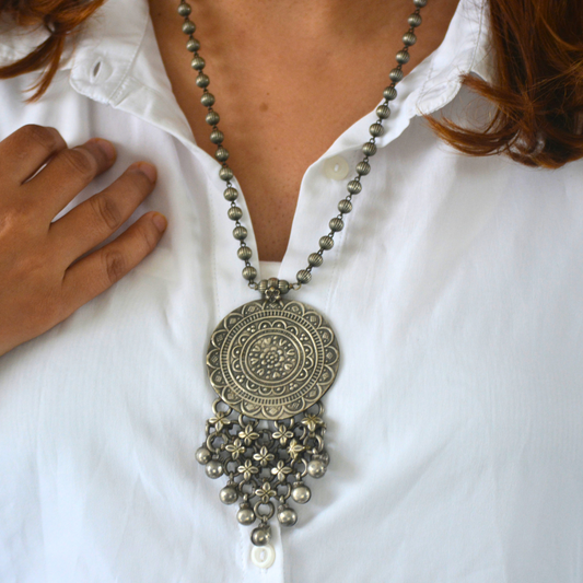 Mohini Brass Pendant Necklace