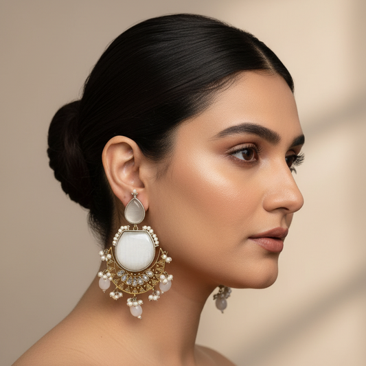 Anjali Big Size stone Earrings