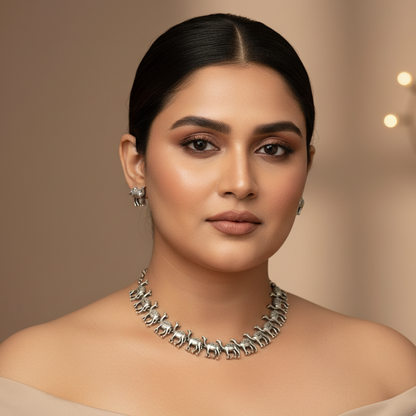 Camel Design Brass Necklace Set