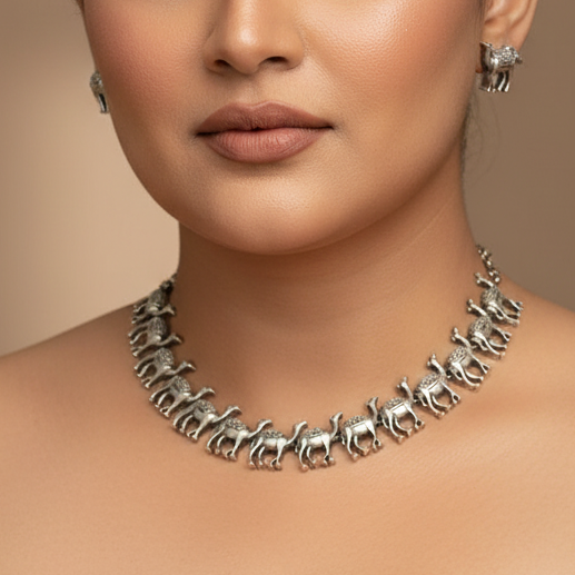 Camel Design Brass Necklace Set