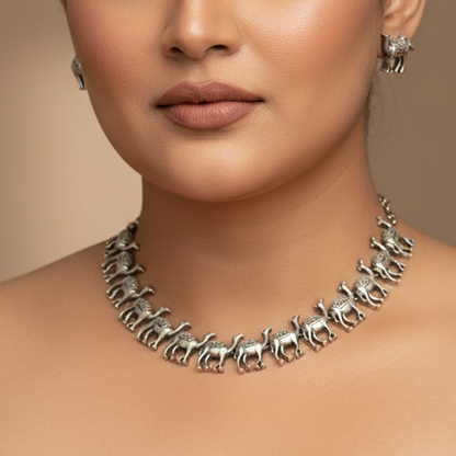 Camel Design Brass Necklace Set