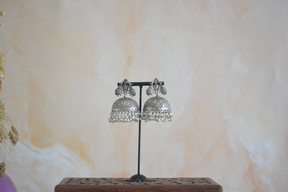 Haathi Brass stud Cute Pearl Jhumkis