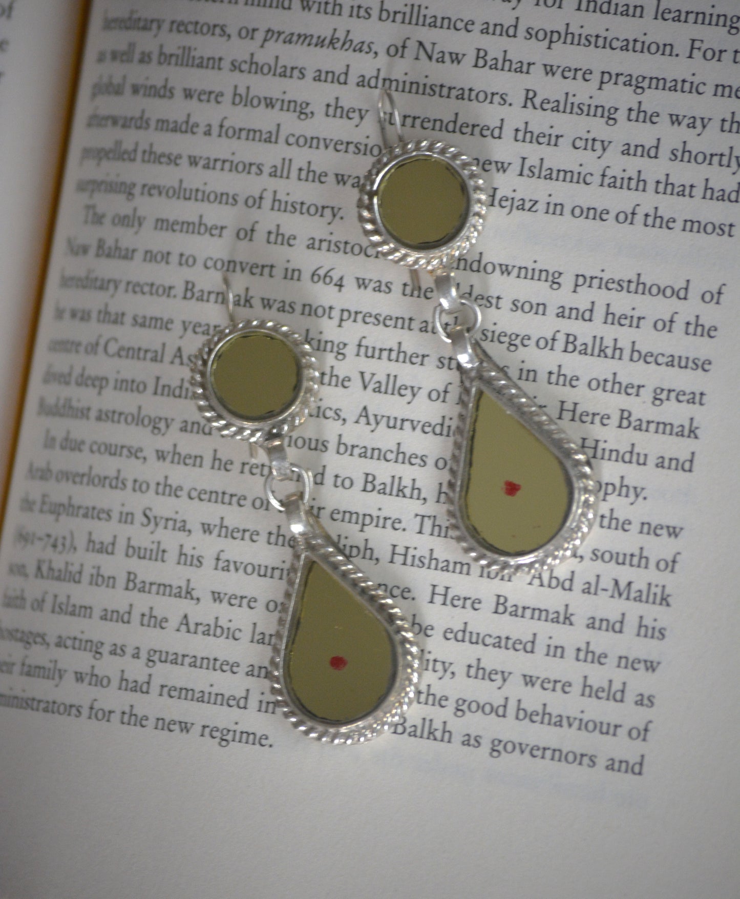 Mala Golden Glass Earrings