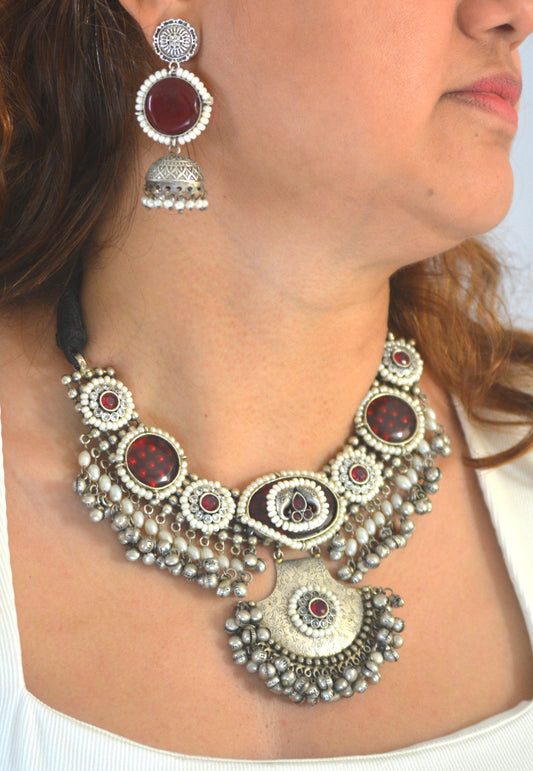 Sumedha Brass and Stone Designer Necklace Set