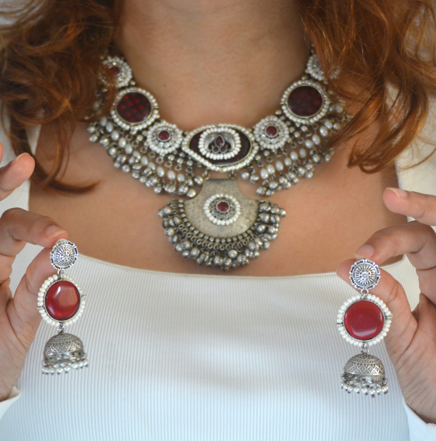 Sumedha Brass and Stone Designer Necklace Set