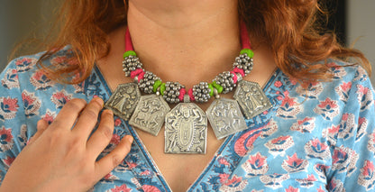Maharani Goddess Exclusive Thread Brass Necklace