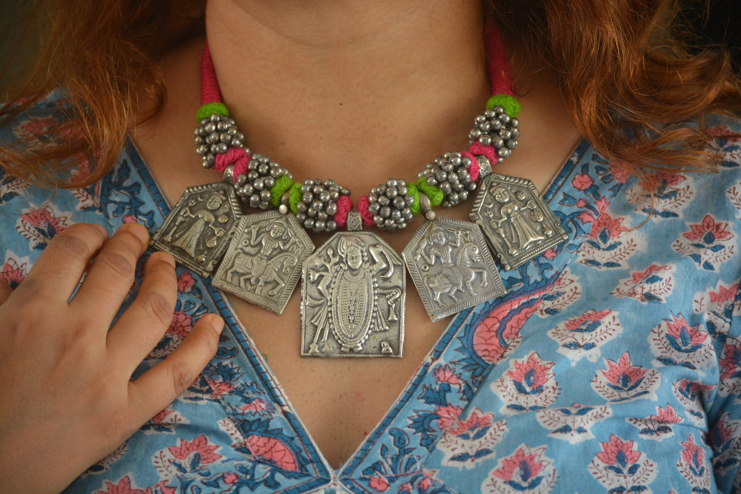 Maharani Goddess Exclusive Thread Brass Necklace