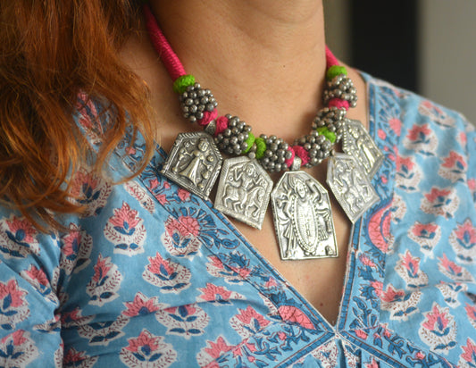 Maharani Goddess Exclusive Thread Brass Necklace