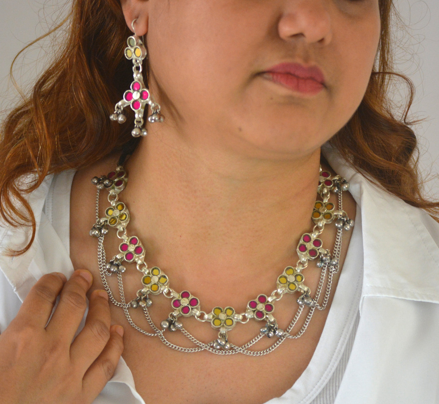 Sonal Glass Necklace Set with Earrings