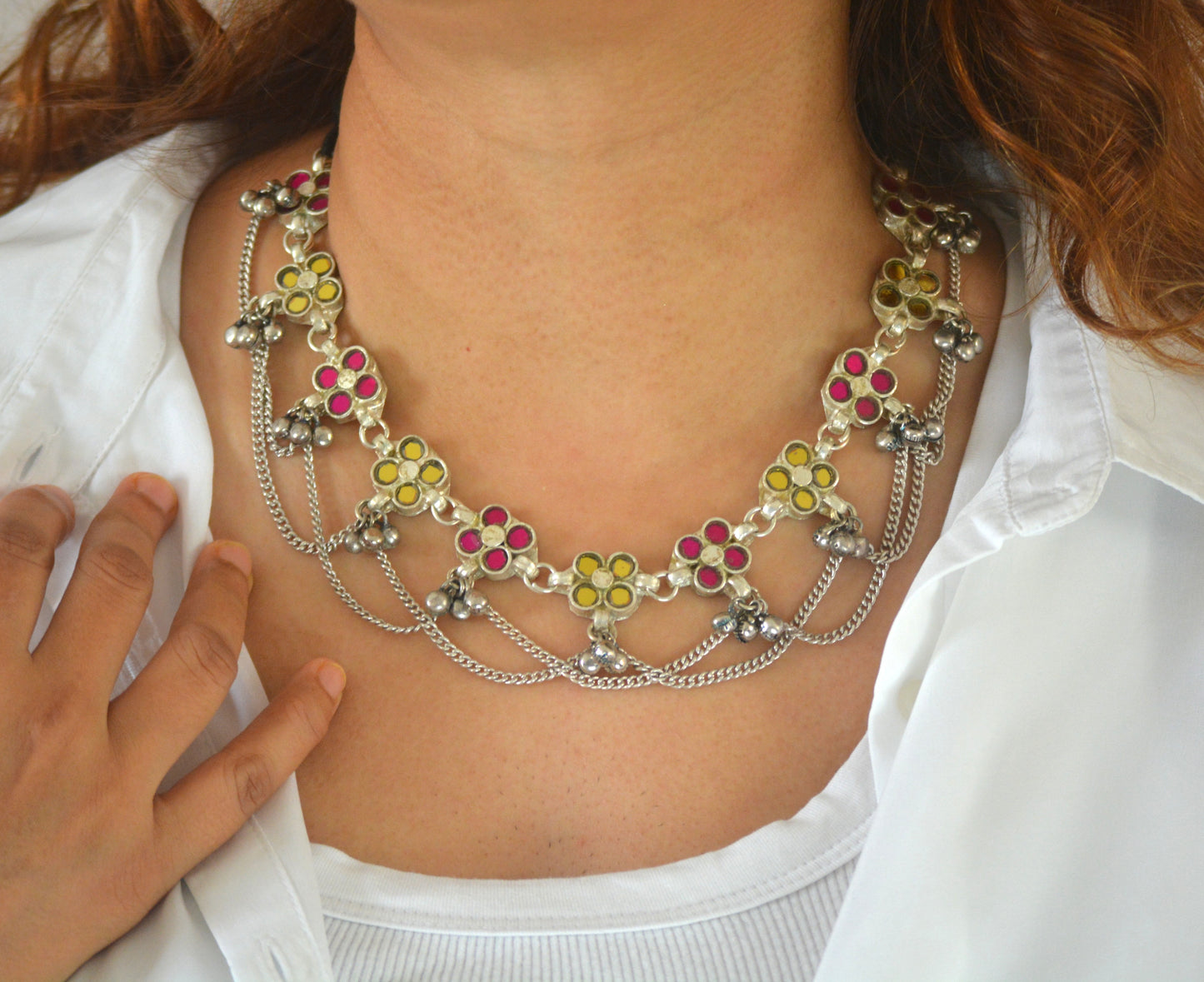 Sonal Glass Necklace Set with Earrings
