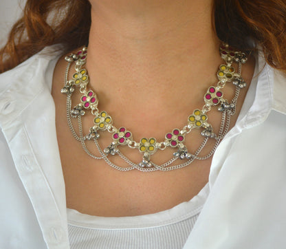 Sonal Glass Necklace Set with Earrings