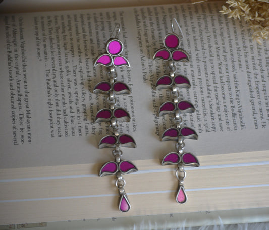 Sunila Long Glass Hook Earrings