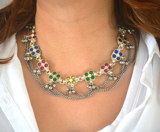Sonal Glass Necklace Set with Earrings