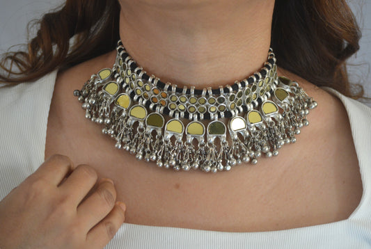Saumya Golden Glass Choker Necklace