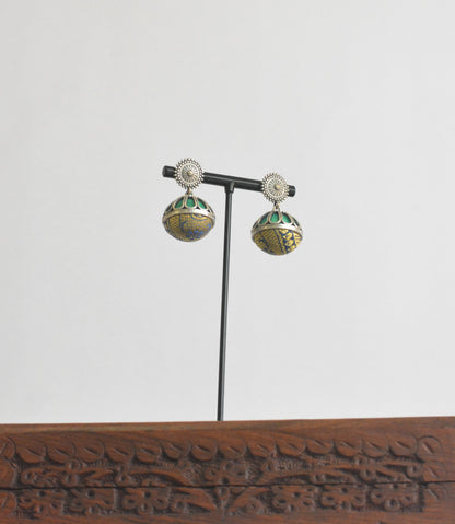 Gol Brass and cotton cloth Cute stud Earrings