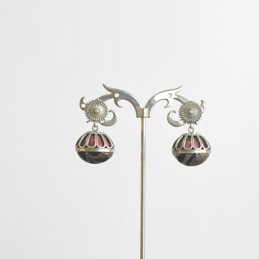 Gol Brass and cotton cloth Cute stud Earrings