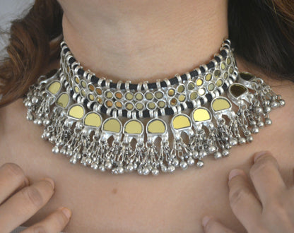 Saumya Golden Glass Choker Necklace
