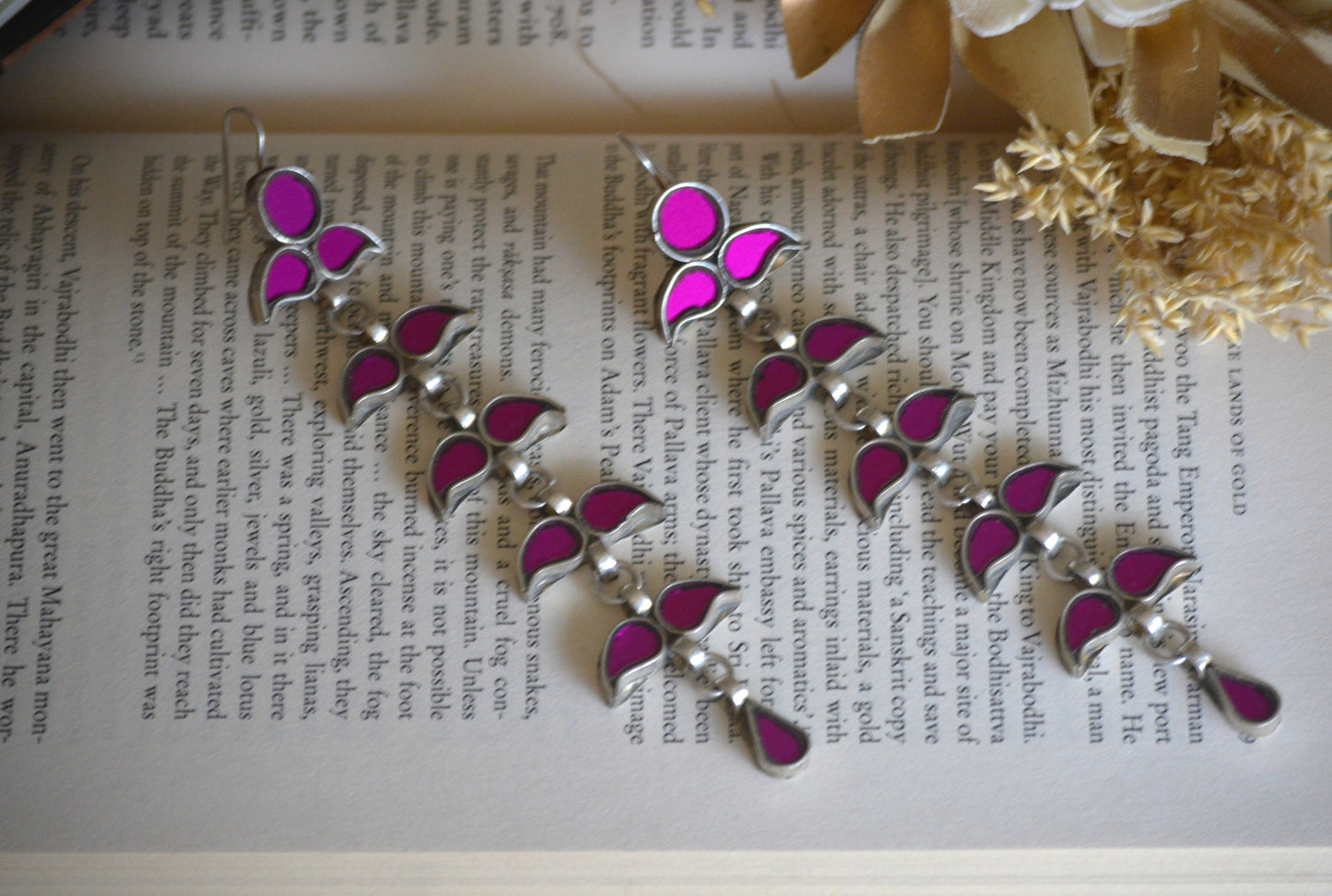 Sunila Long Glass Hook Earrings