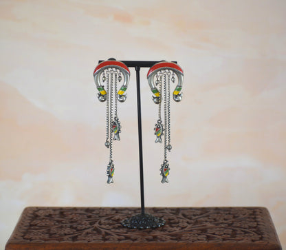 Subha Handpainted Long Earrings