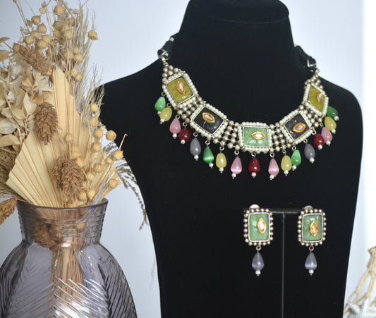 Rangmanch Stone Necklace Set