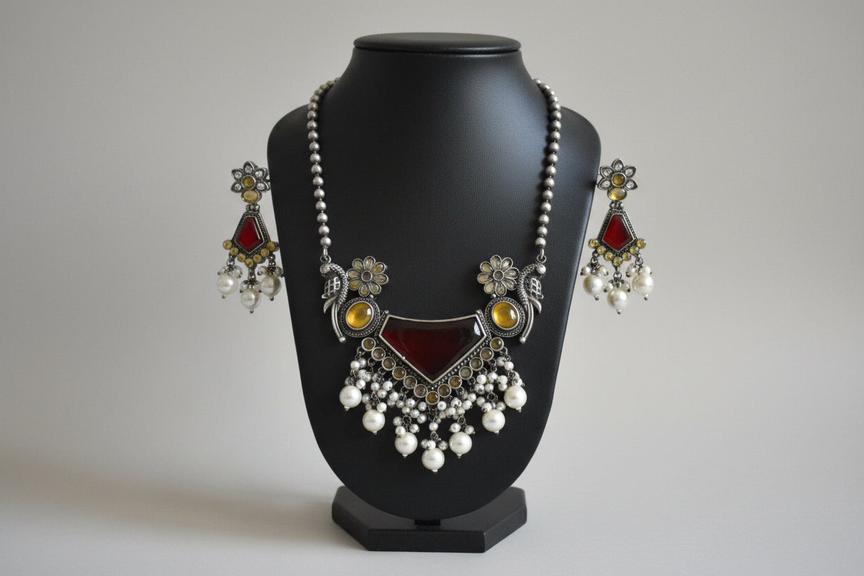 Sumana Stone Pendant Necklace Set