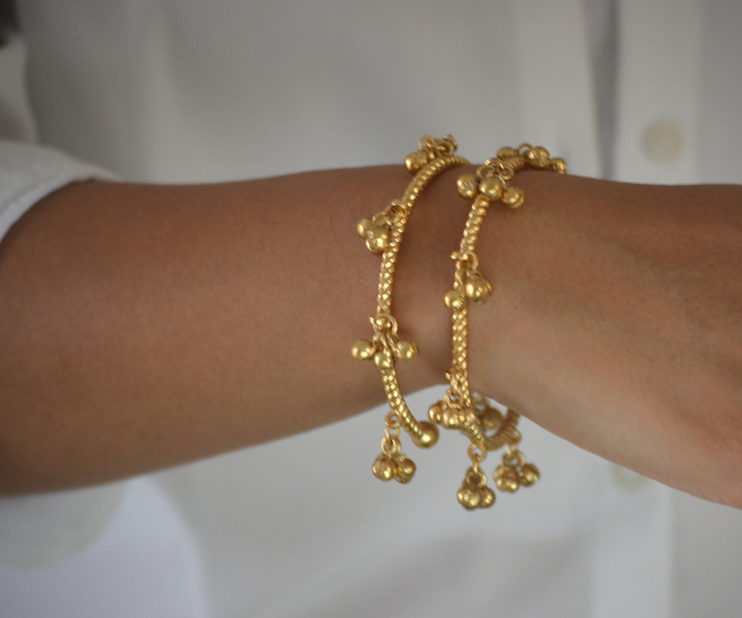 Ghungroo Kada Free Size Golden - Pair of 2