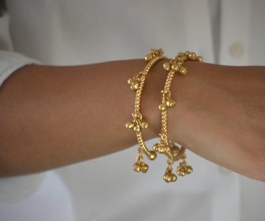 Ghungroo Kada Free Size Golden - Pair of 2