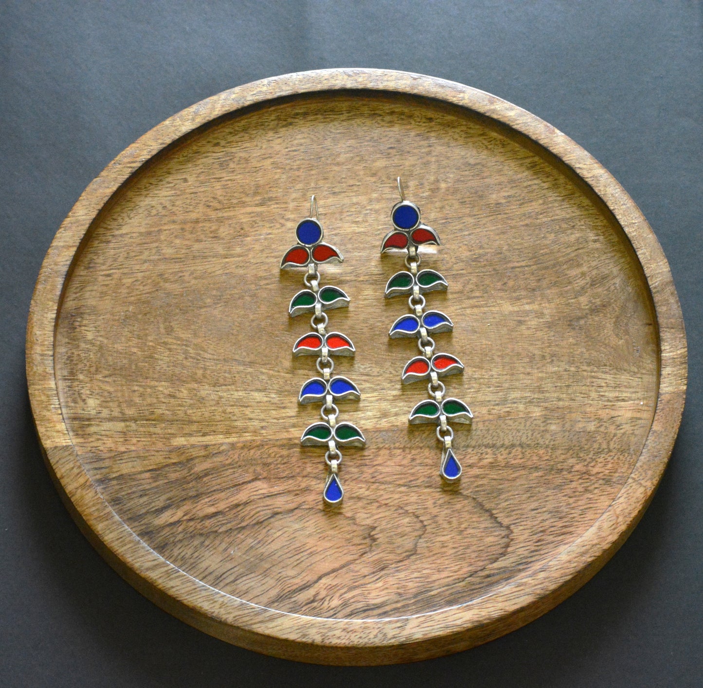Sunila Long Glass Hook Earrings