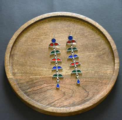 Sunila Long Glass Hook Earrings