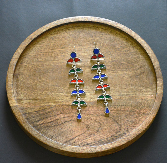 Sunila Long Glass Hook Earrings