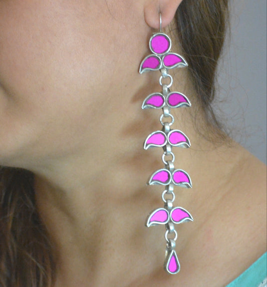 Sunila Long Glass Hook Earrings