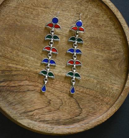 Sunila Long Glass Hook Earrings