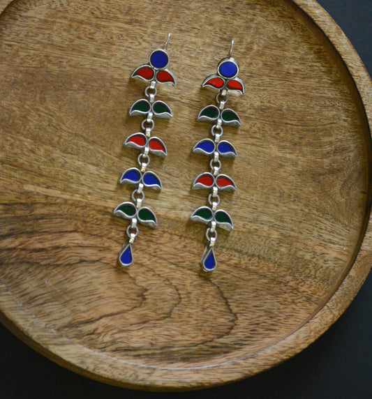 Sunila Long Glass Hook Earrings