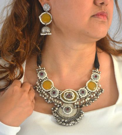 Sumedha Brass and Stone Designer Necklace Set