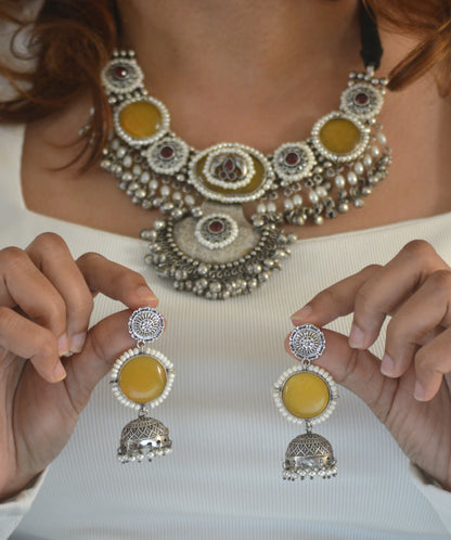 Sumedha Brass and Stone Designer Necklace Set